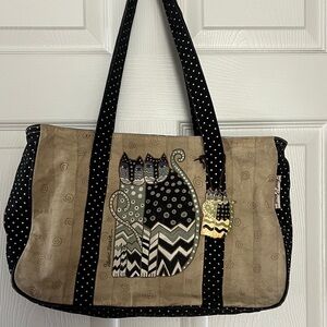 Laurel Burch Black and Tan Cat Tote